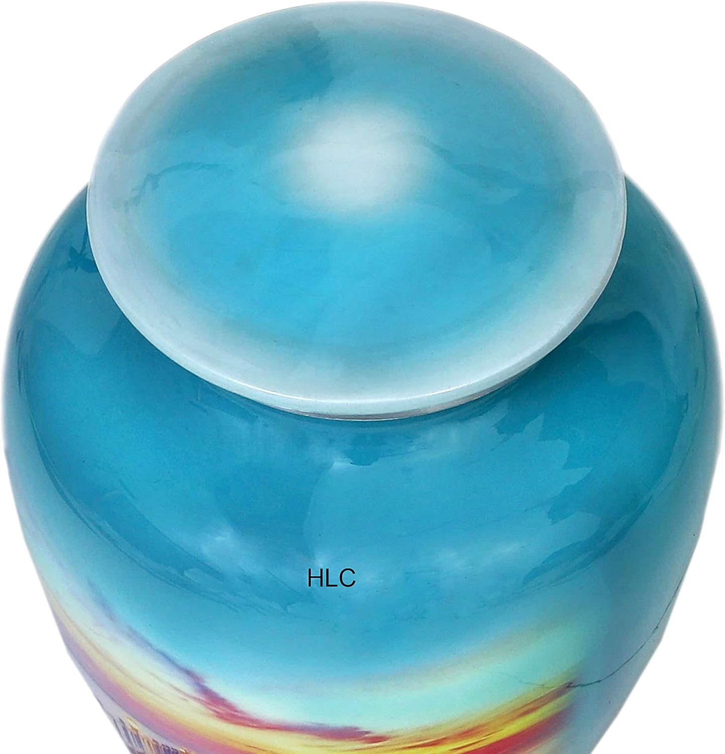 Premium Memorial Urn – Peaceful Ocean Sunset Pier Design for Human Ashes
