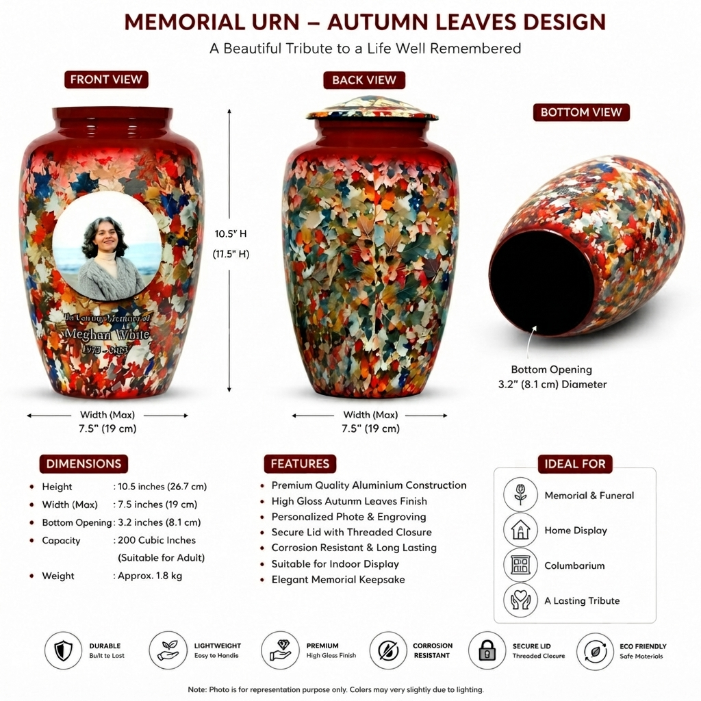 Autumn Harvest Adult Photo Cremation Urn