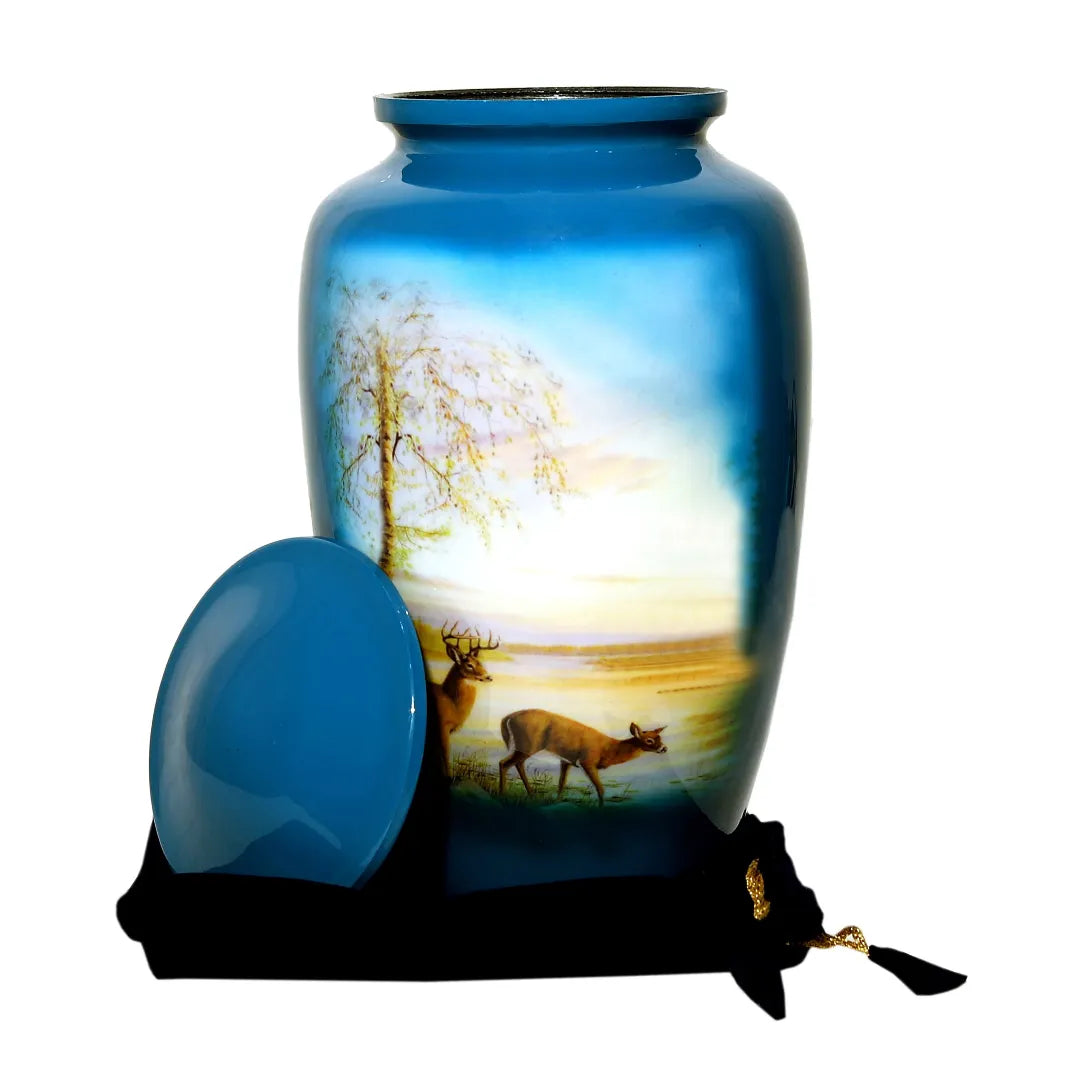 Adult Deer In Nature Design Cremation Urn
