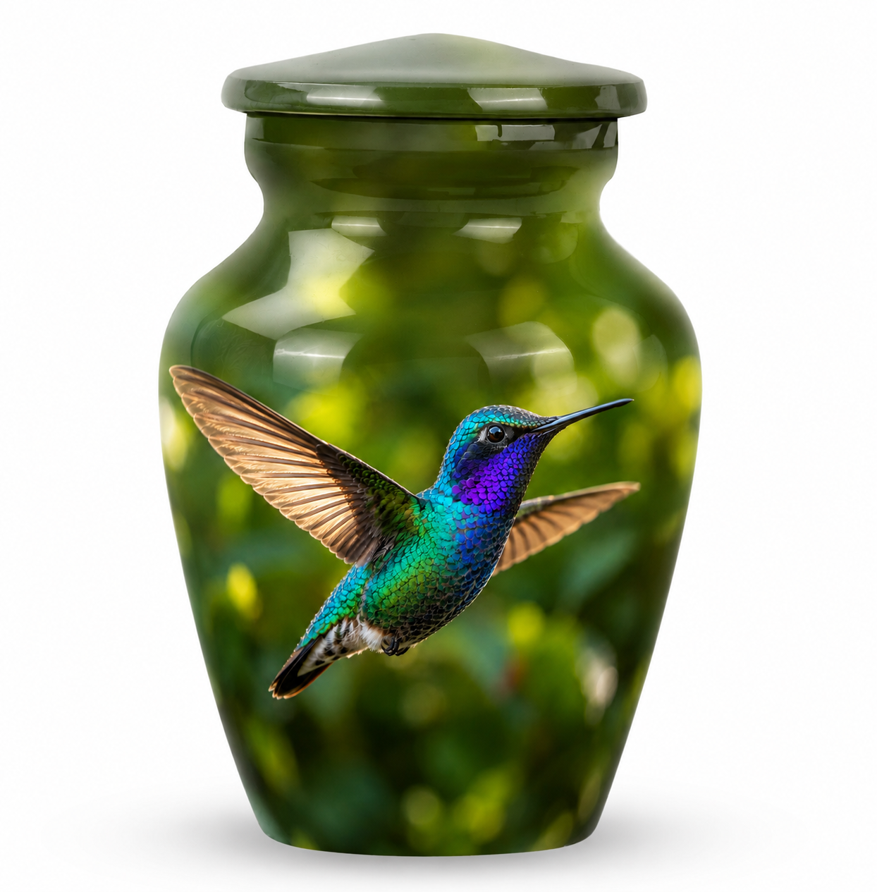 Green Hummingbird Cremation Urn