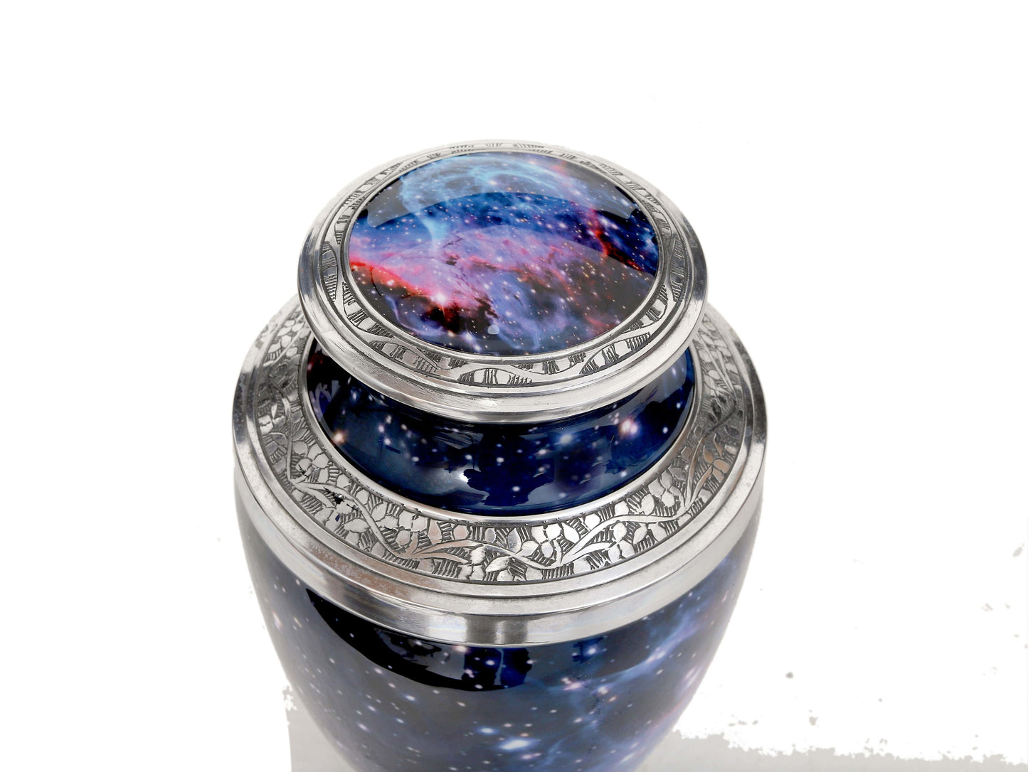 Cosmic Tribute Cremation Urn – Handcrafted Urn with Galaxy Design & Keepsake Velvet Bag