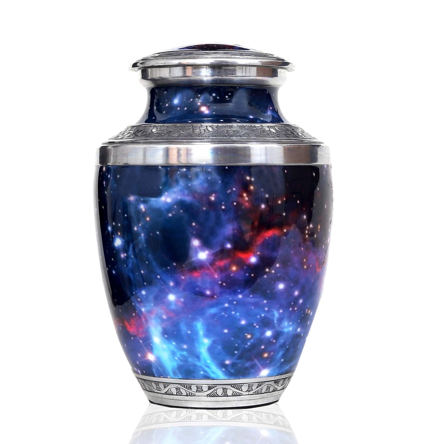 Cosmic Tribute Cremation Urn – Handcrafted Urn with Galaxy Design & Keepsake Velvet Bag