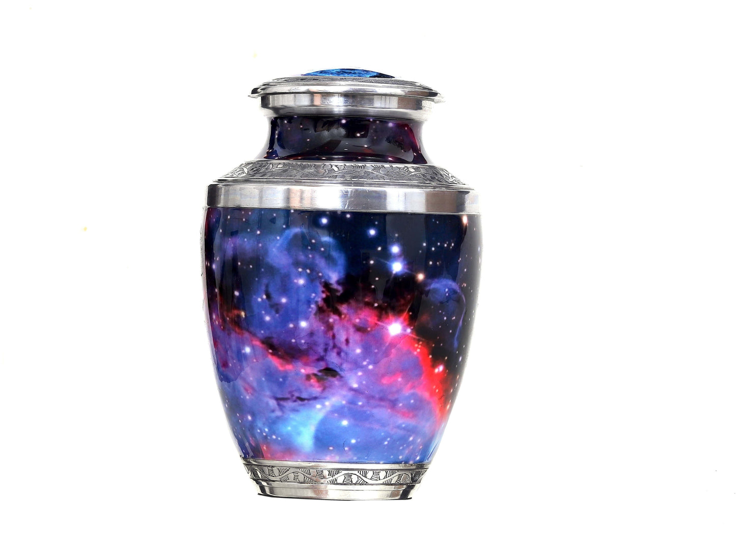 Cosmic Tribute Cremation Urn – Handcrafted Urn with Galaxy Design & Keepsake Velvet Bag