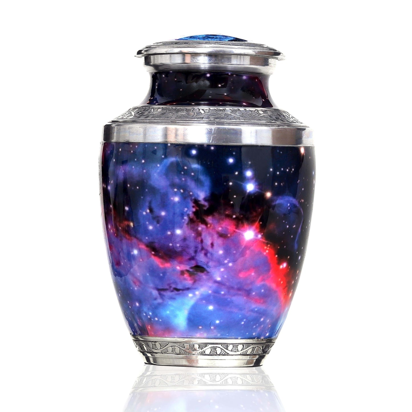 Cosmic Tribute Cremation Urn – Handcrafted Urn with Galaxy Design & Keepsake Velvet Bag