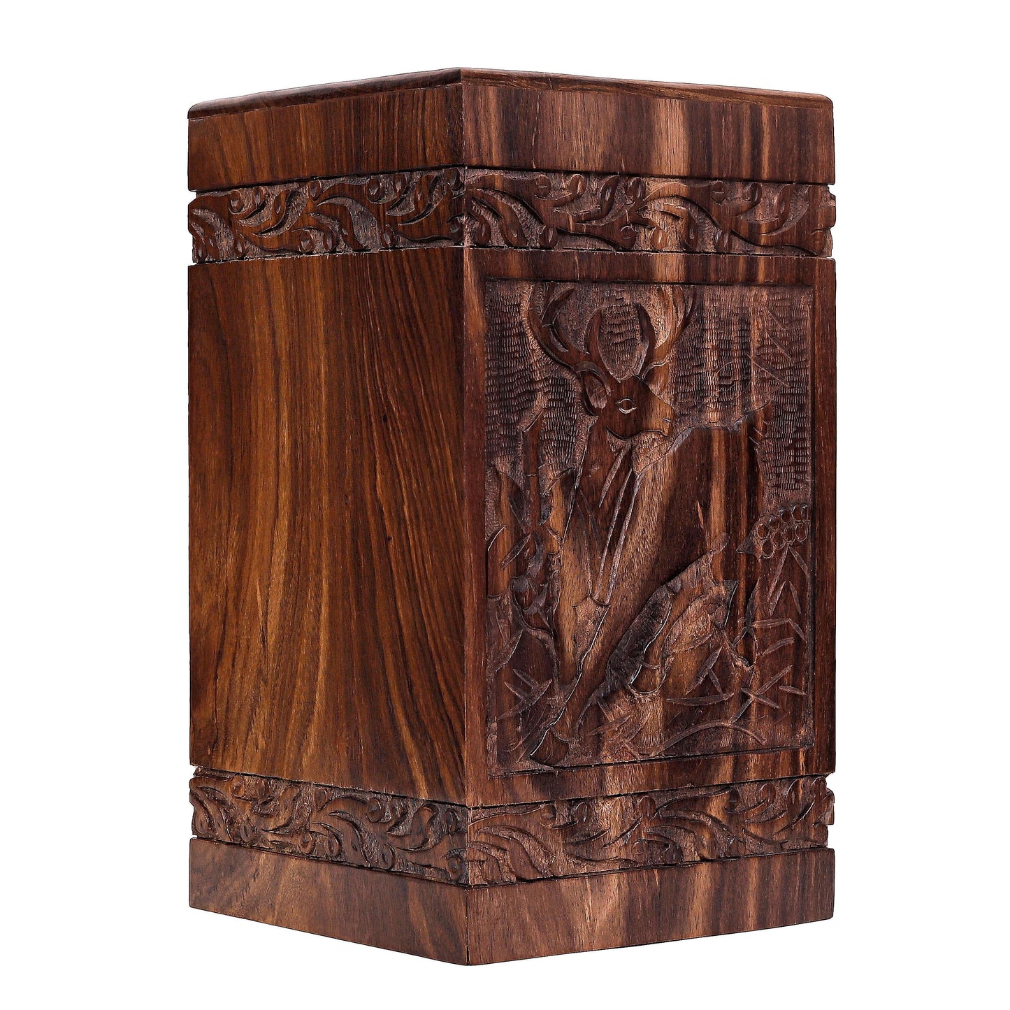 wooden urn