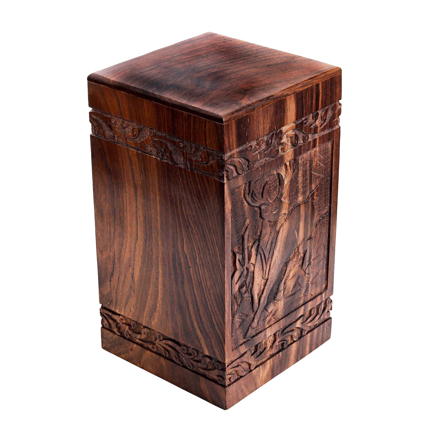 wooden urn