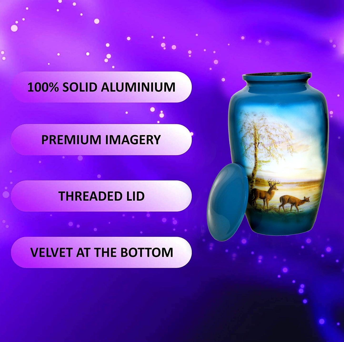 Blue Deer Design Adult Cremation Urn