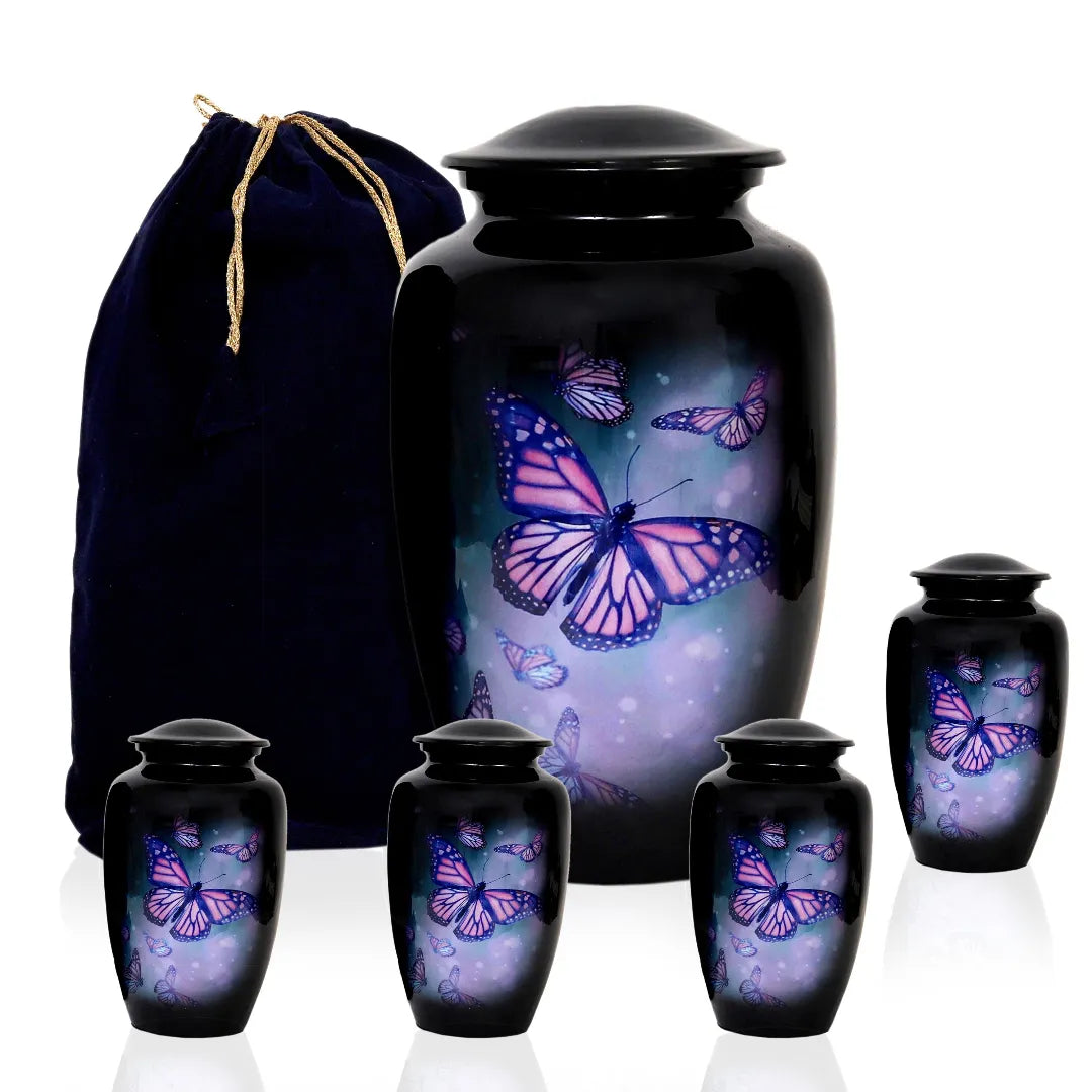 Large Black Butterfly Cremation Urn
