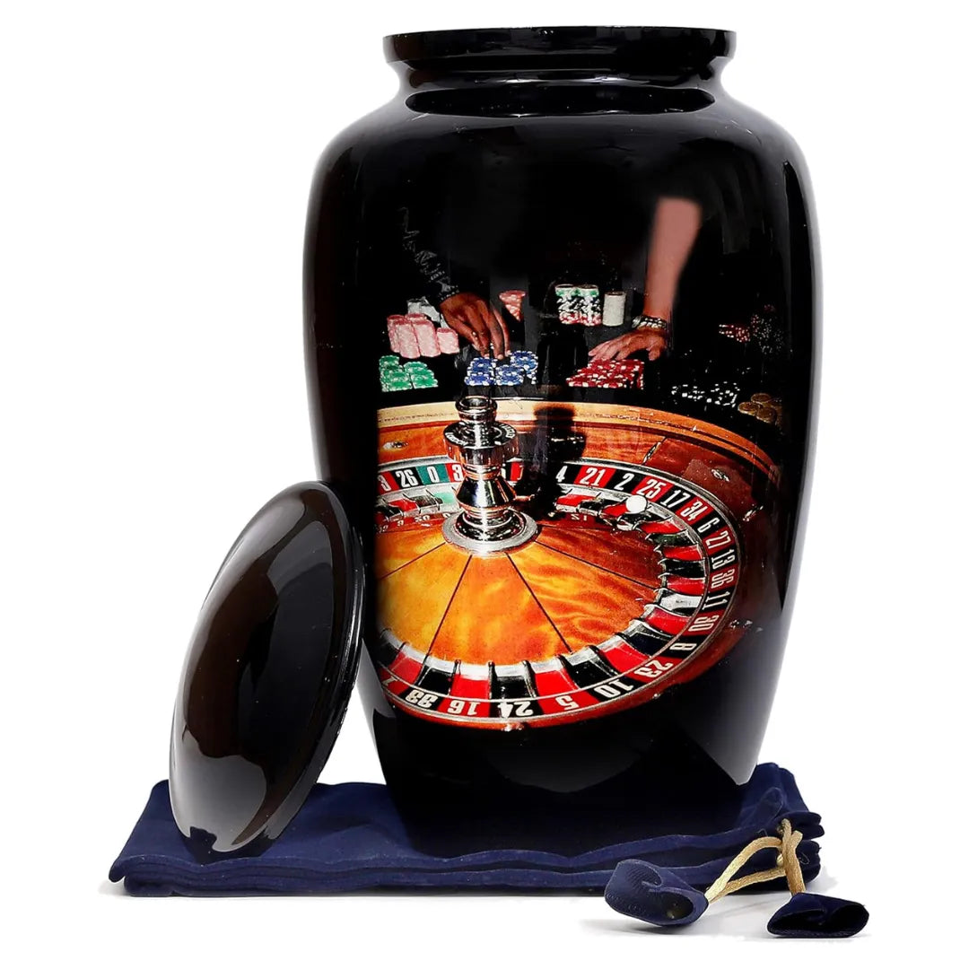 Roulette-Wheel Themed Adult Cremation Urn