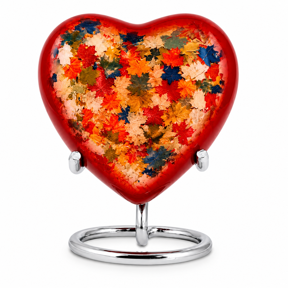 Autumn Heart Small Keepsake Urn With Stand Option