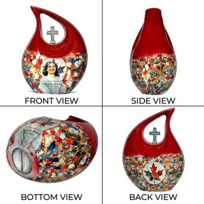 Radiant Maple Leaf Adult Teardrop Cremation Urn