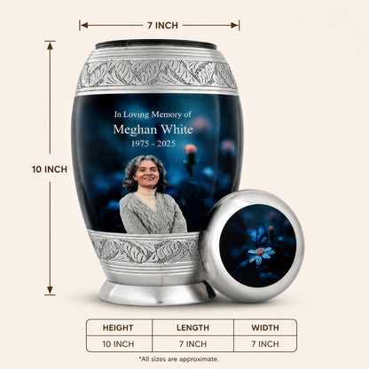 Midnight Bloom Adult Cremation Urn