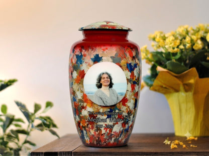 Autumn Harvest Adult Photo Cremation Urn