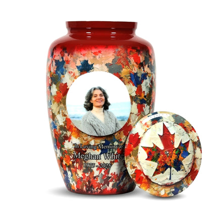 Autumn Harvest Adult Photo Cremation Urn