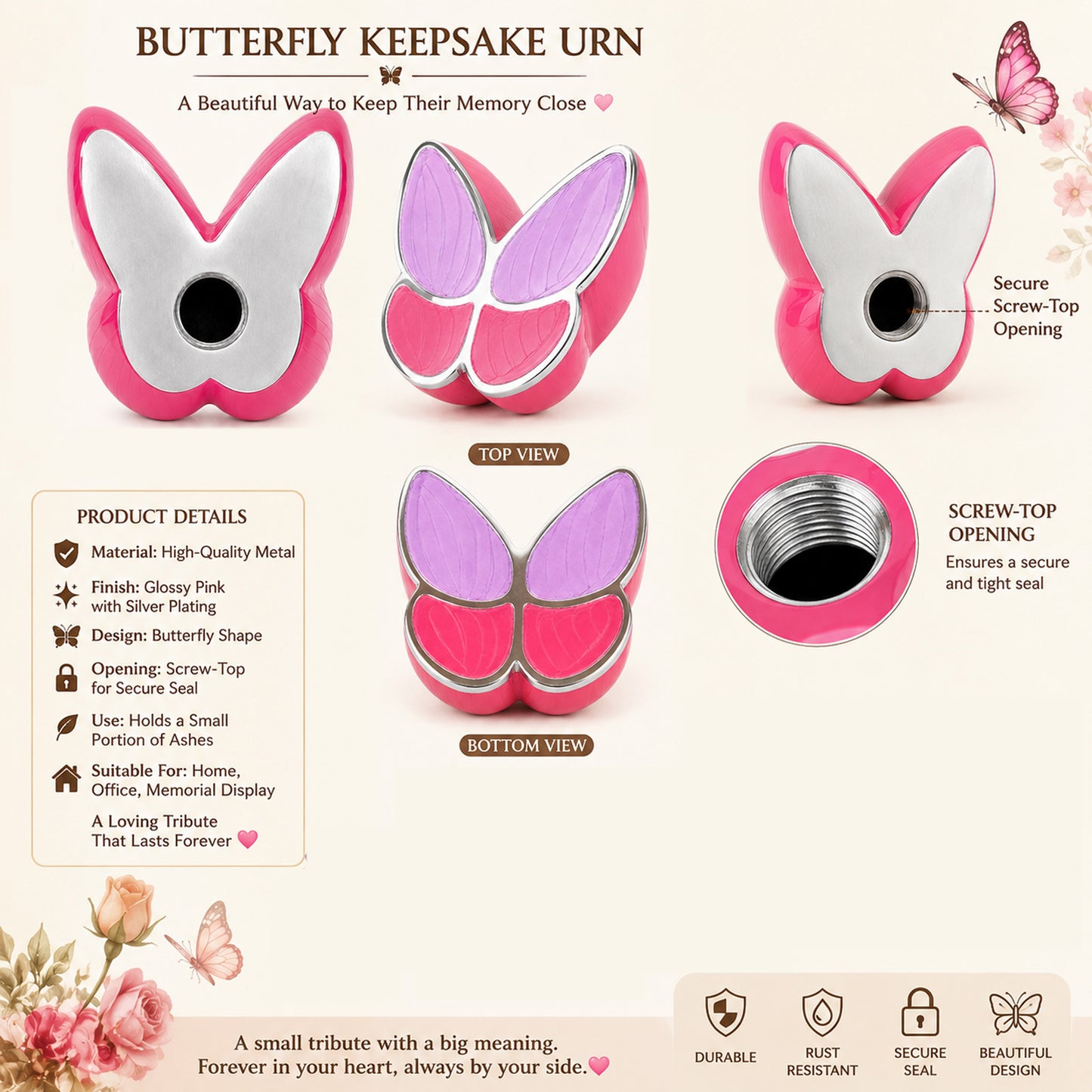 Butterfly Wings Of Hope Small Keepsake Urn