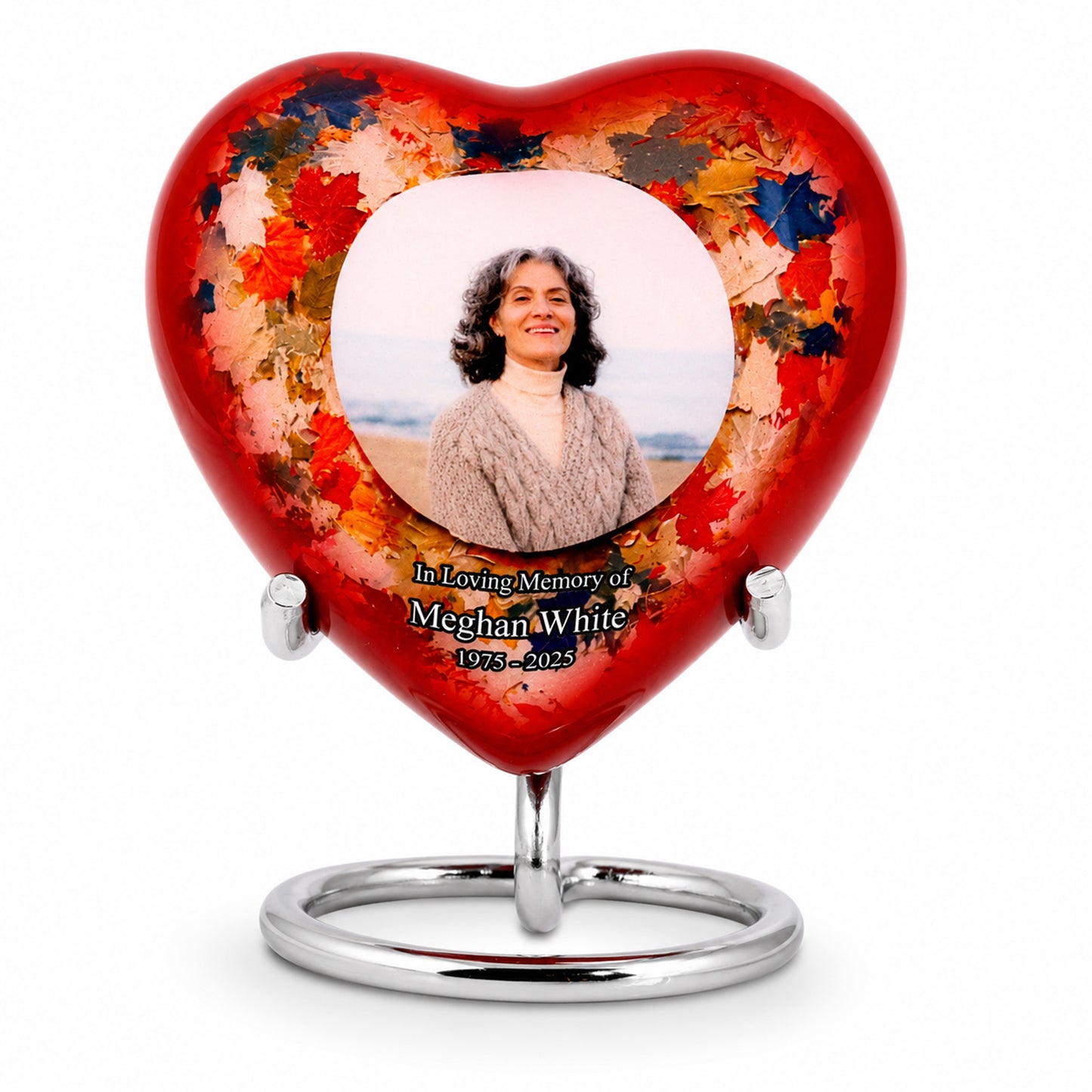 Autumn Heart Small Keepsake Urn With Stand Option