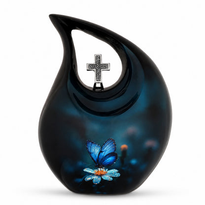 Midnight Faith Teardrop Cremation Urn
