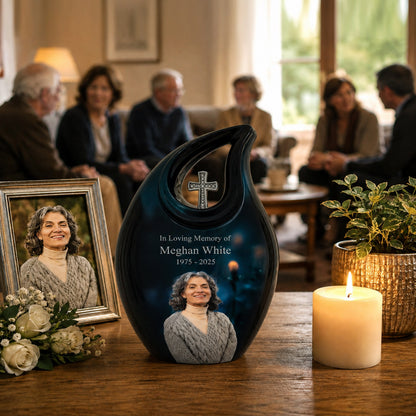 Midnight Faith Teardrop Cremation Urn