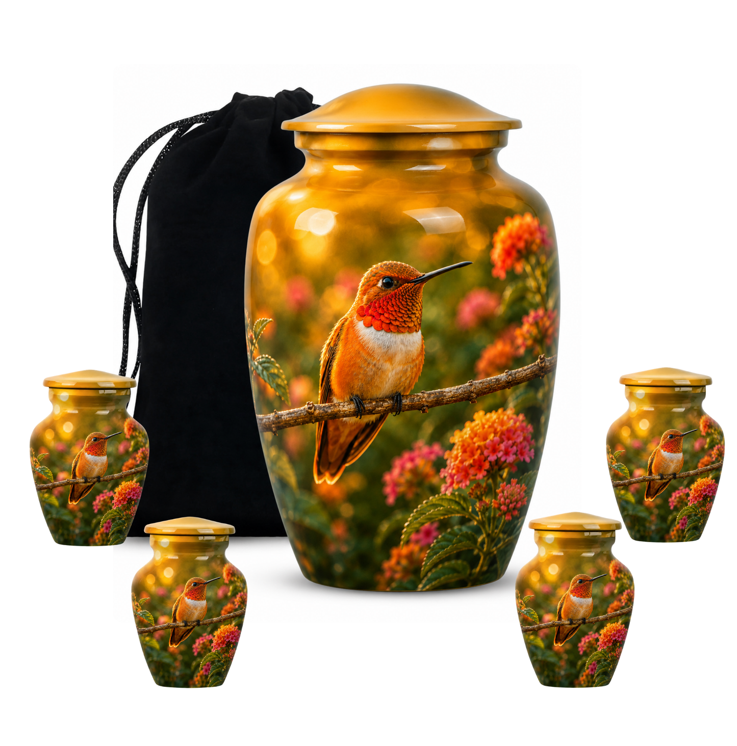Rufous Hummingbird Cremation Urn For Ashes