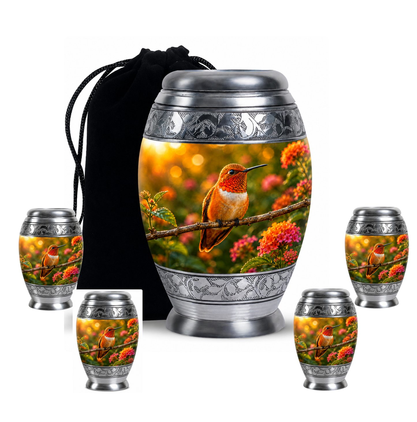 Rufous Hummingbird Cremation Urn For Ashes