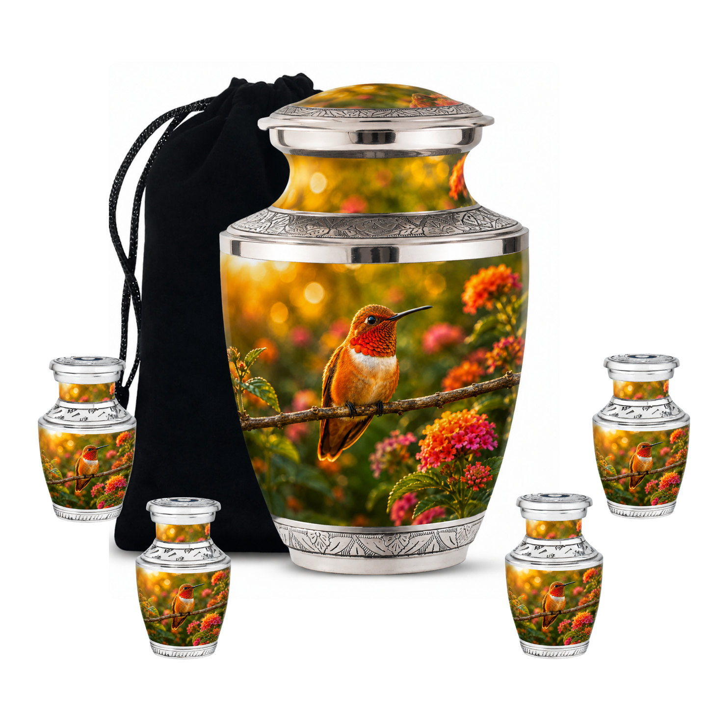 Rufous Hummingbird Cremation Urn For Ashes