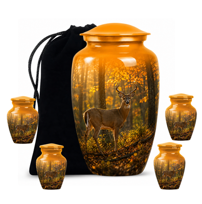 Autumn Forest Deer Cremation Urn
