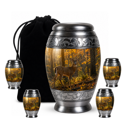 Autumn Forest Deer Cremation Urn