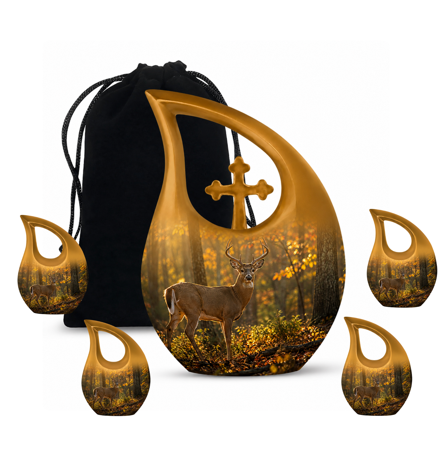 Autumn Forest Deer Cremation Urn