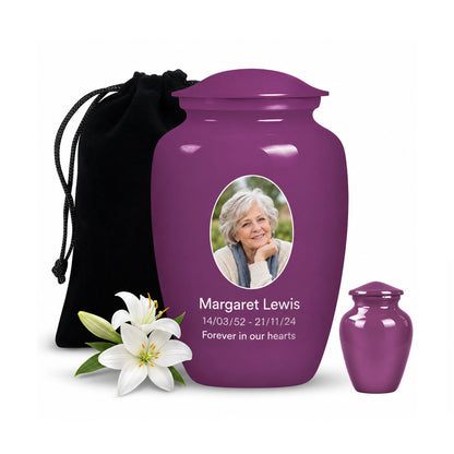 Personalized Cremation Urn – Classic Purple Urn for Ashes
