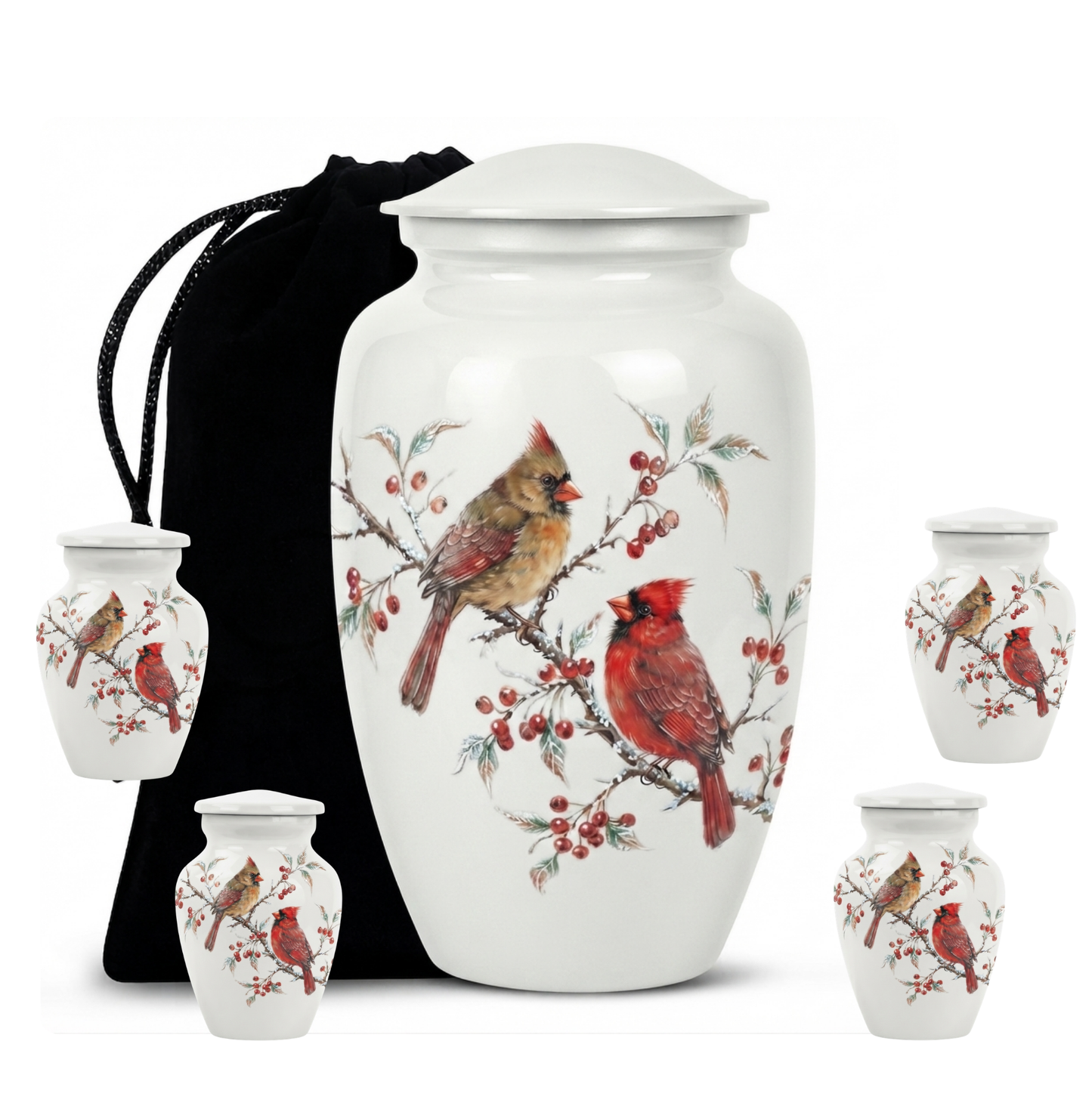 Cardinal Couple Urn for Ashes