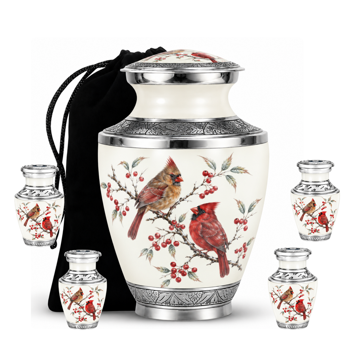 Cardinal Couple Urn for Ashes