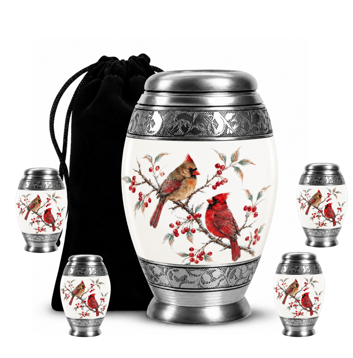 Cardinal Couple Urn for Ashes