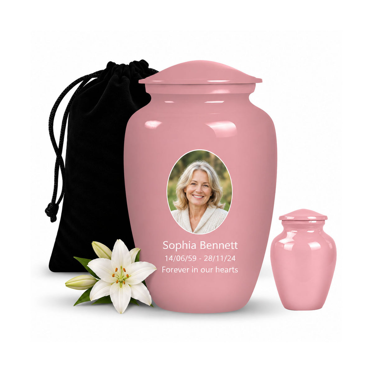 Custom Cremation Urn – Classic Pink Urn for Ashes