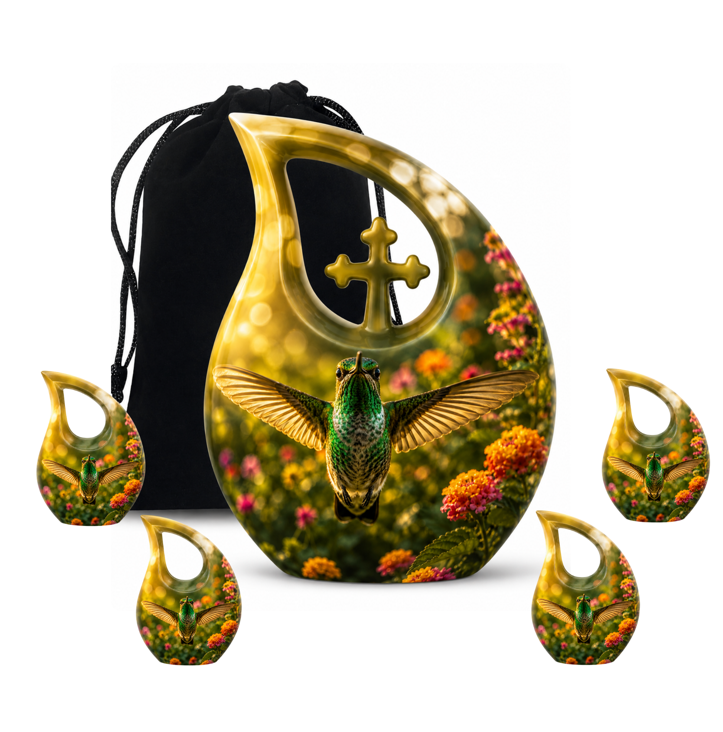 Flying Hummingbird Cremation Urn For Ashes