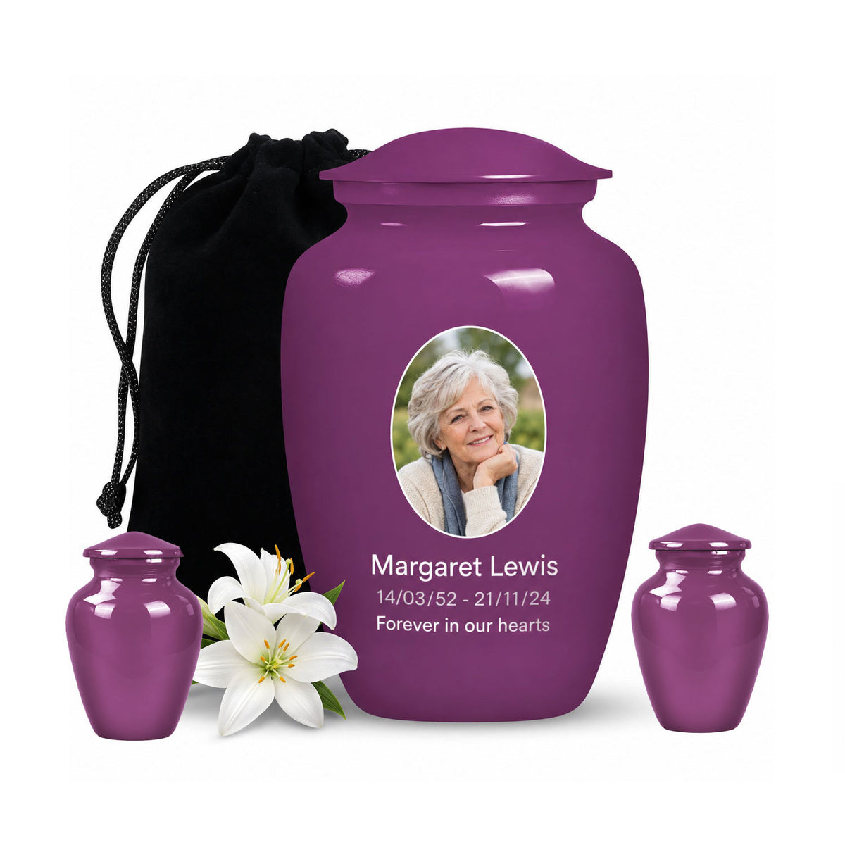 Personalized Cremation Urn – Classic Purple Urn for Ashes