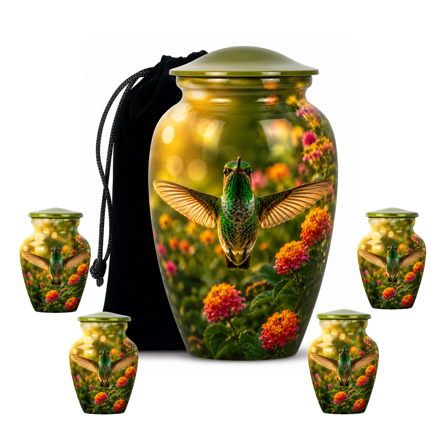 Flying Hummingbird Cremation Urn For Ashes