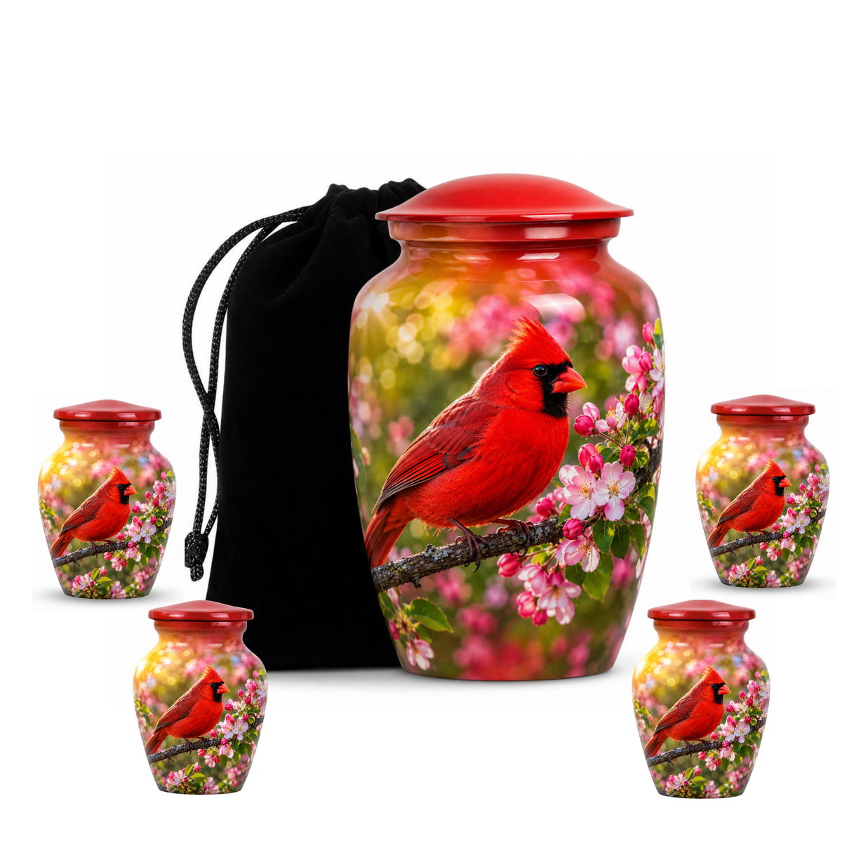 Cardinal Bird Cremation Urn for Ashes