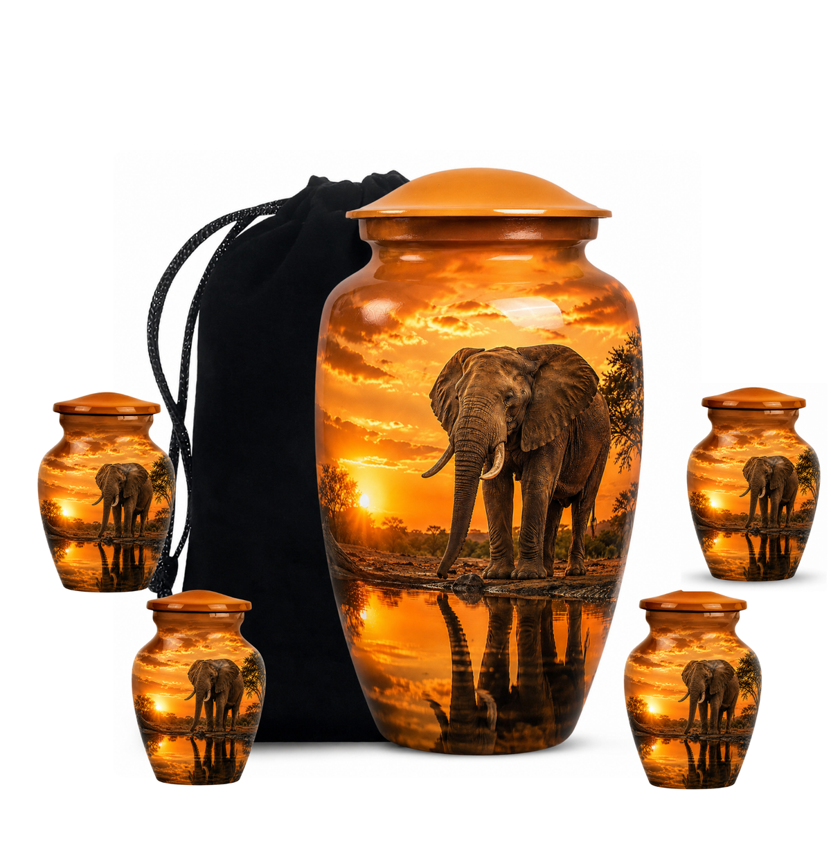 African Elephant Cremation Urn For Ashes