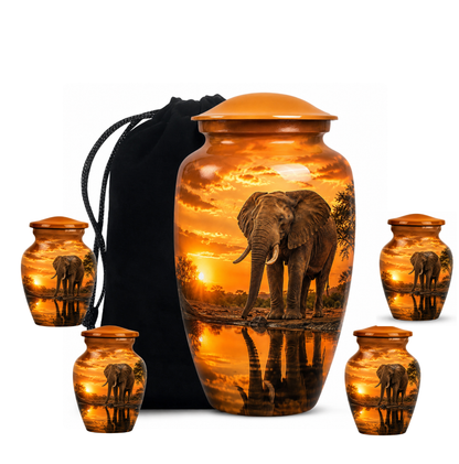 African Elephant Cremation Urn For Ashes