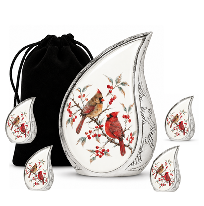 Cardinal Couple Urn for Ashes