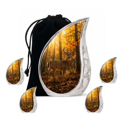 Autumn Forest Deer Cremation Urn