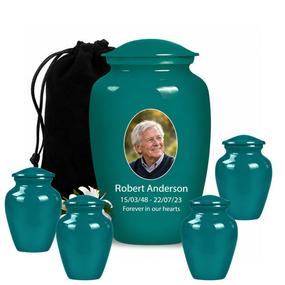 Custom Cremation Urn – Classic Teal Urn for Human Ashes