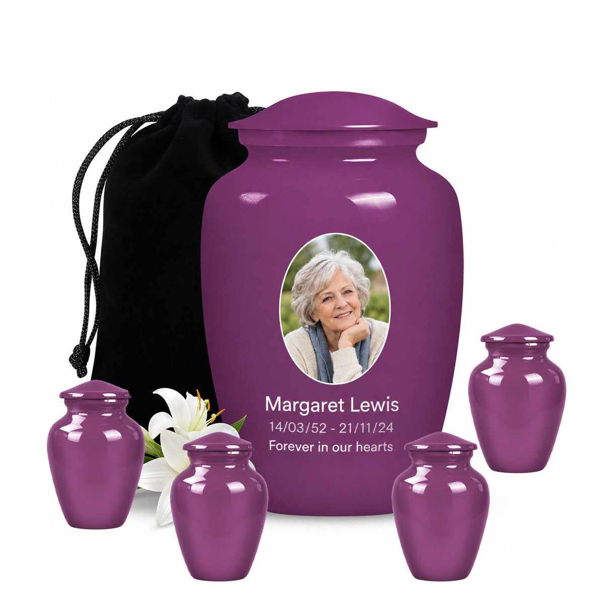 Personalized Cremation Urn – Classic Purple Urn for Ashes