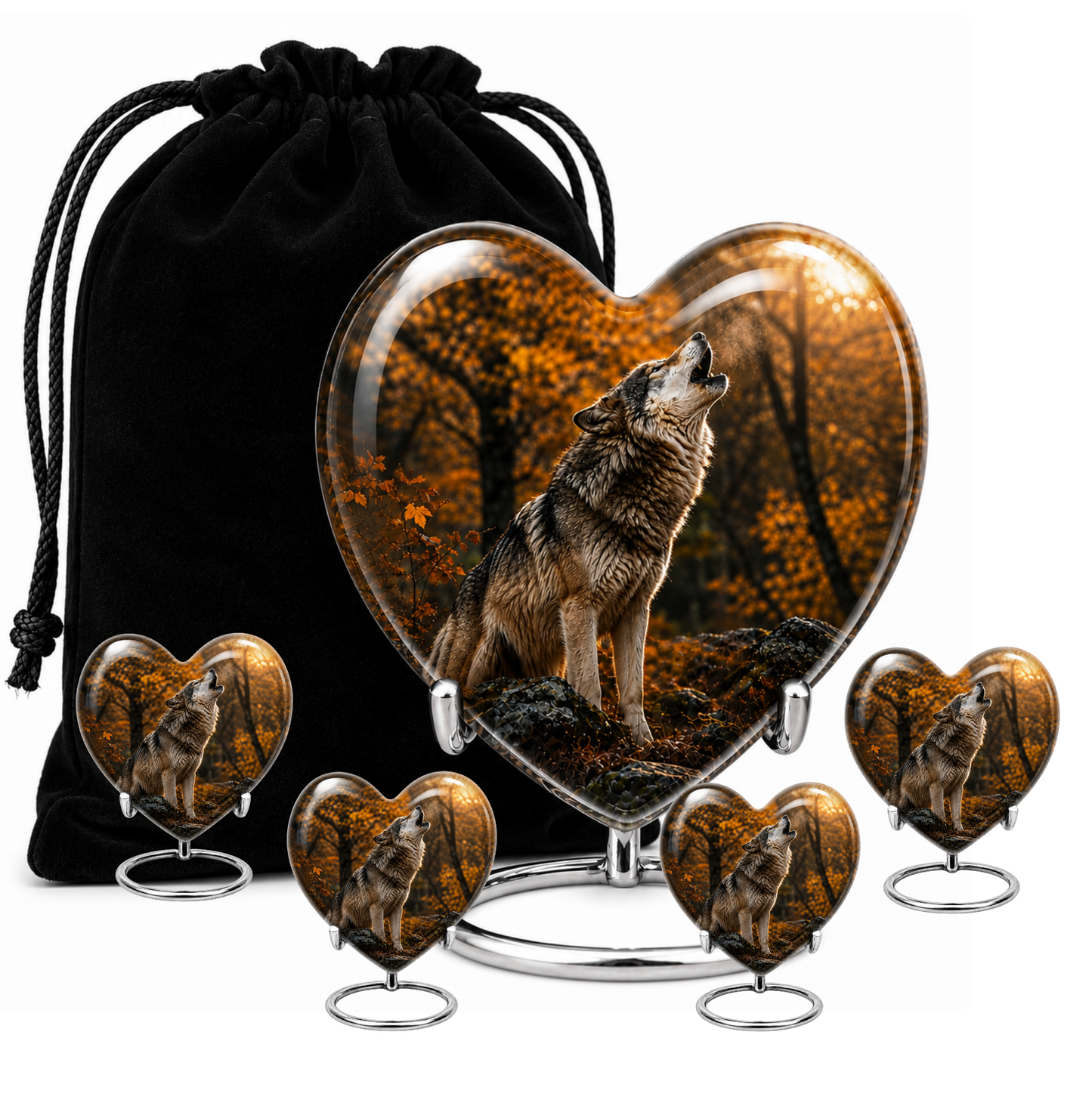 Howling Wolf Cremation Urn for Human Ashes