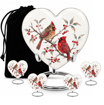 Cardinal Couple Urn for Ashes