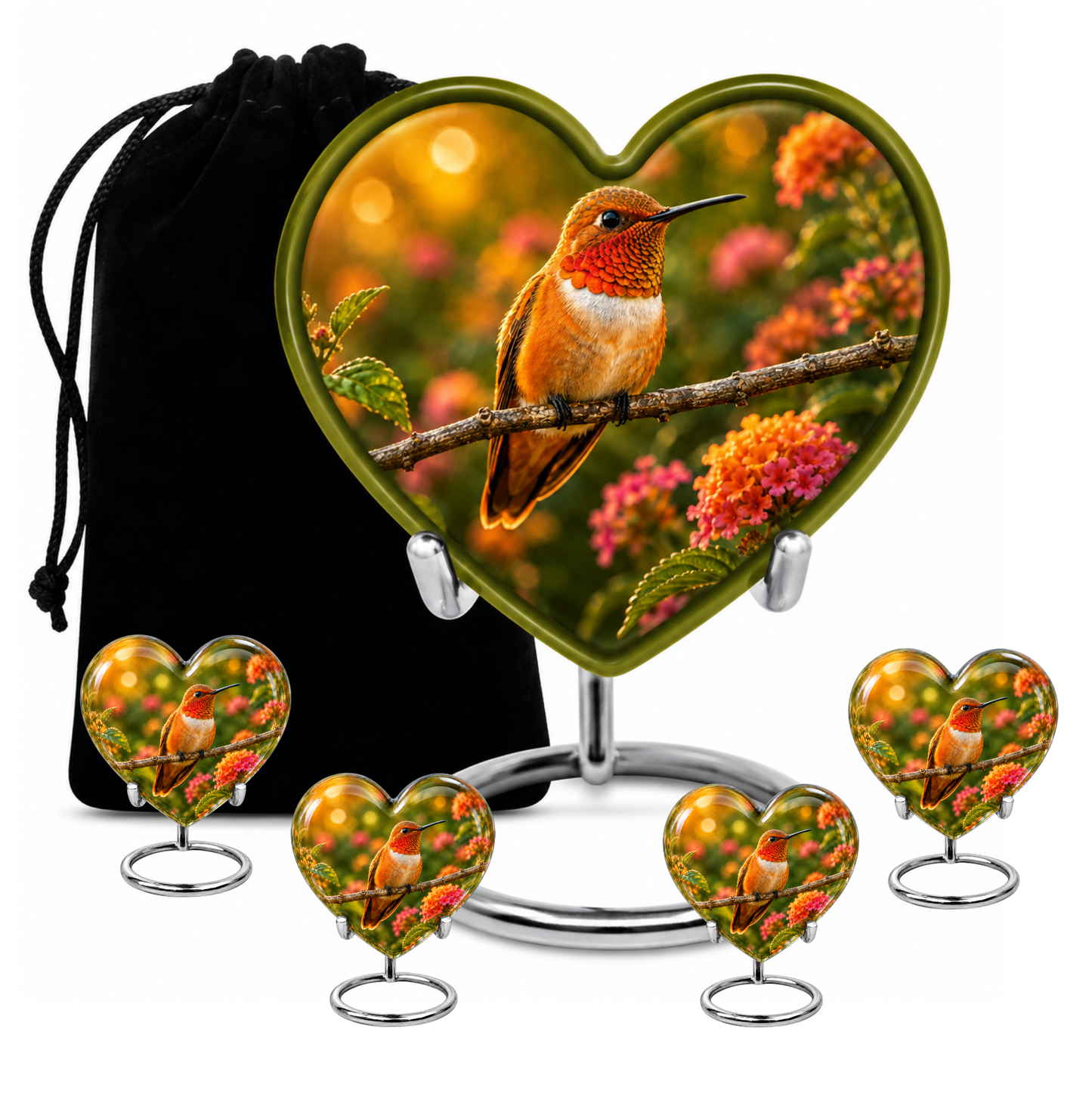 Rufous Hummingbird Cremation Urn For Ashes
