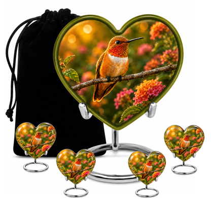Rufous Hummingbird Cremation Urn For Ashes