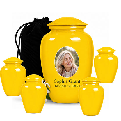 Custom Cremation Urn – Classic Gold Urn for Human Ashes