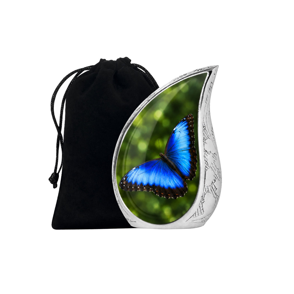 Blue Morpho Butterfly Cremation Urn for Ashes