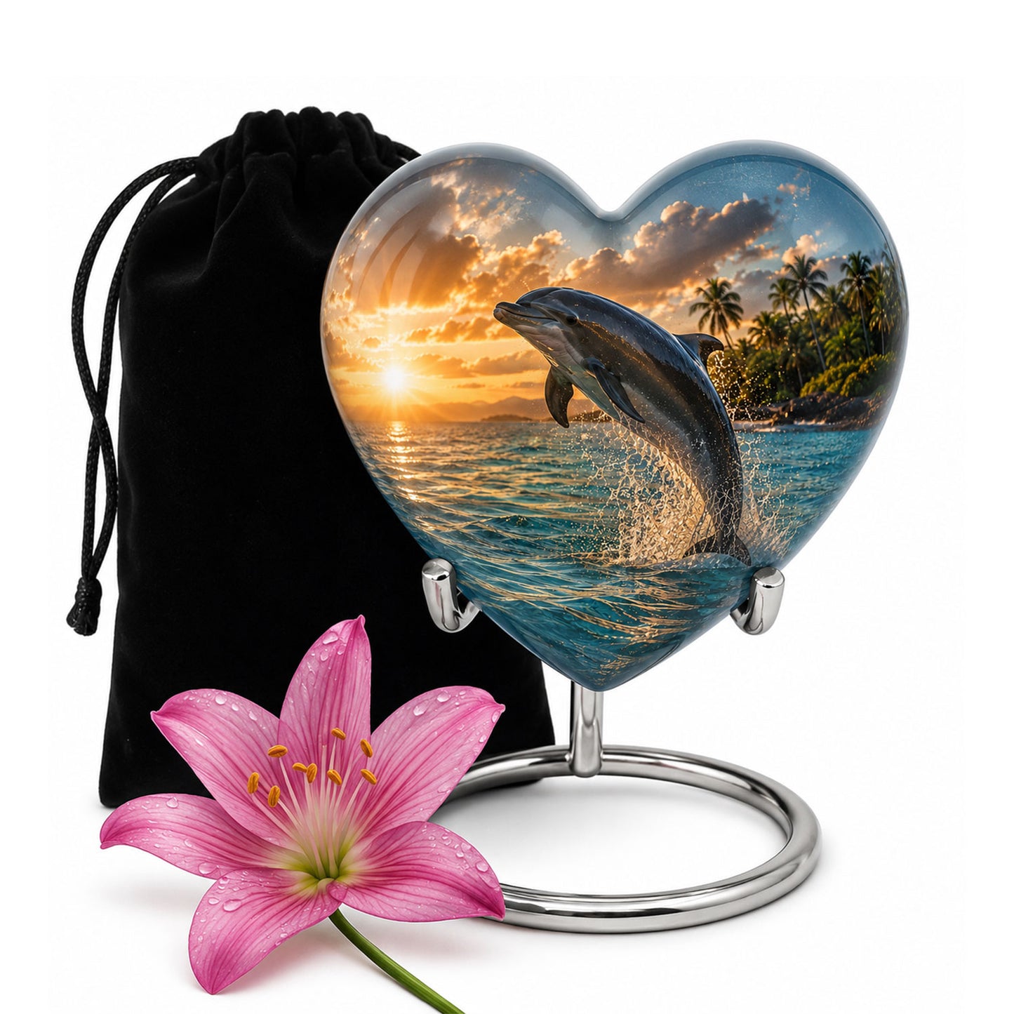 Blue Dolphin Cremation Urn